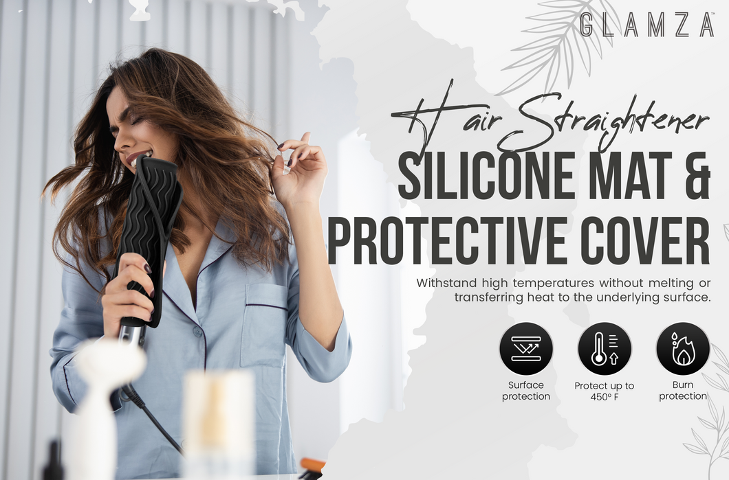 Glamza Hair Straightener Silicone Heat Mat – Heat Protection & Easy Storage | Free UK Delivery