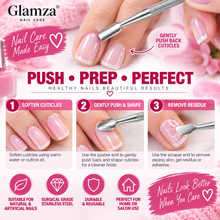 Load image into Gallery viewer, Glamza 2 in 1 Double Ended Cuticle Pusher &amp; Scraper – Stainless Steel Manicure Nail Tool
