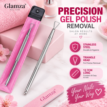 Load image into Gallery viewer, Glamza Gel Polish Nail Scraper Tool – Stainless Steel Triangle Head Gel Remover – 12.7cm