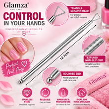 Load image into Gallery viewer, Glamza Gel Polish Nail Scraper Tool – Stainless Steel Triangle Head Gel Remover – 12.7cm