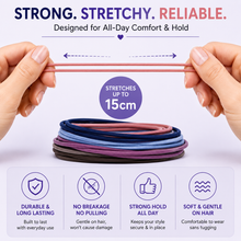 Load image into Gallery viewer, 100 Multi Coloured Elasticated Hair Bands