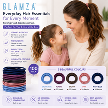 Load image into Gallery viewer, 100 Multi Coloured Elasticated Hair Bands