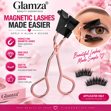 Load image into Gallery viewer, Glamza Magnetic Eyelash Applicator Tweezer in Rose Gold &amp; Optional Magnetic Eyelashes