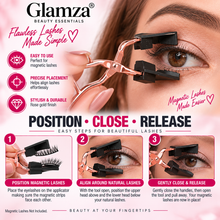 Load image into Gallery viewer, Glamza Magnetic Eyelash Applicator Tweezer in Rose Gold &amp; Optional Magnetic Eyelashes