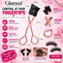 Load image into Gallery viewer, Glamza Magnetic Eyelash Applicator Tweezer in Rose Gold &amp; Optional Magnetic Eyelashes