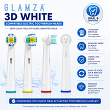 Load image into Gallery viewer, Oral B "3D White" Compatible Electric Toothbrush Heads 4 Pack