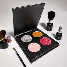 Load image into Gallery viewer, 4pc Slim Handbag Glitter Eyeshadow Palette with Magnetic Flip-Top Closure