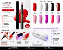 Load image into Gallery viewer, Glamza One Step Gel Nail Polish Pen and Optional UV LED Nail Cure Torch