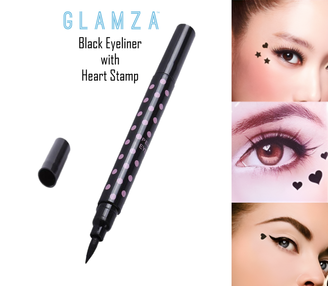 Glamza 2 in 1 Liquid Eyeliner with Heart Stamp