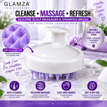 Load image into Gallery viewer, Glamza Silicone Scalp Massager &amp; Shampoo Brush – Wet &amp; Dry Hair Washing Brush – Men, Women &amp; Pets