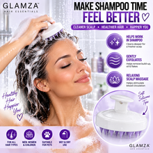 Load image into Gallery viewer, Glamza Silicone Scalp Massager &amp; Shampoo Brush – Wet &amp; Dry Hair Washing Brush – Men, Women &amp; Pets