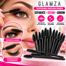 Load image into Gallery viewer, Glamza Disposable Mascara Wands x100 – Eyelash &amp; Eyebrow Spoolie Brushes