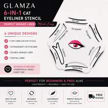 Load image into Gallery viewer, Glamza Cat Eyeliner 6 in 1 Stencil