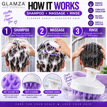 Load image into Gallery viewer, Glamza Silicone Scalp Massager &amp; Shampoo Brush – Wet &amp; Dry Hair Washing Brush – Men, Women &amp; Pets
