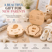 Load image into Gallery viewer, Baby Boys &amp; Girls Keepsake Tooth &amp; Lanugo Box – Wooden Baby Memory Box