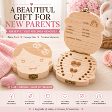 Load image into Gallery viewer, Baby Boys &amp; Girls Keepsake Tooth &amp; Lanugo Box – Wooden Baby Memory Box