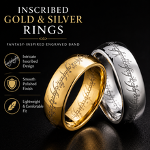 Load image into Gallery viewer, Inscribed Gold and Silver Rings