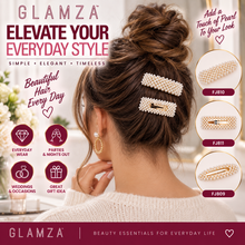 Load image into Gallery viewer, Glamza Pearl Hair Clips – Statement Faux Pearl Hair Barrettes