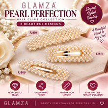 Load image into Gallery viewer, Glamza Pearl Hair Clips – Statement Faux Pearl Hair Barrettes