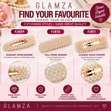 Load image into Gallery viewer, Glamza Pearl Hair Clips – Statement Faux Pearl Hair Barrettes