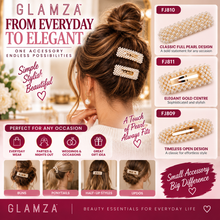 Load image into Gallery viewer, Glamza Pearl Hair Clips – Statement Faux Pearl Hair Barrettes