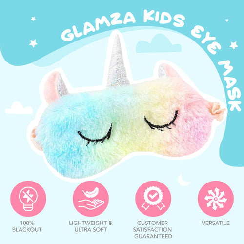 Glamza Unicorn Sleeping Eye Mask – Super Soft & Comfortable Sleep Mask – Free UK Postage