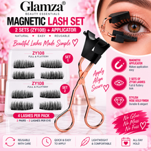 Load image into Gallery viewer, Glamza Magnetic Eyelash Applicator Tweezer in Rose Gold &amp; Optional Magnetic Eyelashes