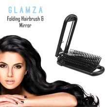 Load image into Gallery viewer, 2 in 1 Folding Detangle Hair Brushes with Mirror - Rectangle