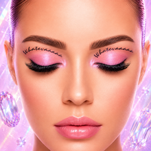 Load image into Gallery viewer, 100 Waterproof Eyebrow &amp; Body Tattoos – Long-Lasting Temporary Tattoo Words - 10 Sheets with Free UK Postage