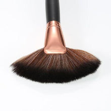 Load image into Gallery viewer, Large Fan Makeup Brush – Black with Rose Gold - Free UK Postage