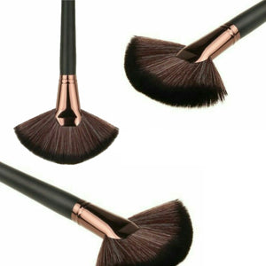 Large Fan Makeup Brush – Black with Rose Gold - Free UK Postage