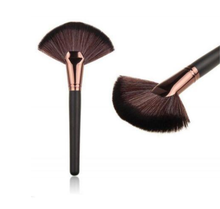 Load image into Gallery viewer, Large Fan Makeup Brush – Black with Rose Gold - Free UK Postage