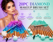 Load image into Gallery viewer, 20pc Diamond Make Up Brush Sets - 2 Colour Choices