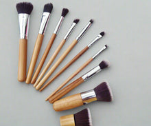 Load image into Gallery viewer, Bamboo Makeup Brush Set – 10-Piece or 6-Piece with Eco-Friendly Carry Bag FREE UK Postage!