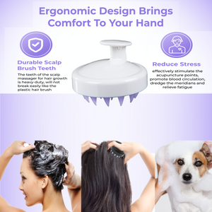Silicone Scalp Massage & Shampoo Hair Brush - Also Great For Pets!