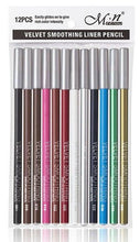 Load image into Gallery viewer, Glamza 12pc Velvet Smoothing Lip and Eyeliner Pencils
