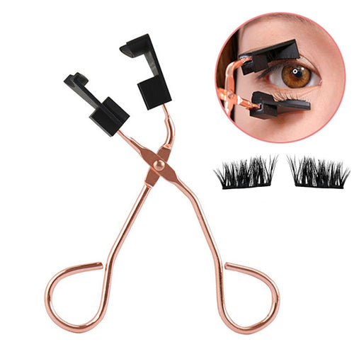 Glamza Magnetic Eyelash Applicator Tweezer- Rose Gold