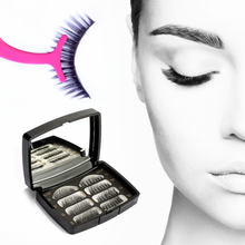 Load image into Gallery viewer, Glamza Magnetic False Eyelashes in Case with Mirror &amp; Applicator – Reusable, Easy-to-Apply, Glue-Free Lashes