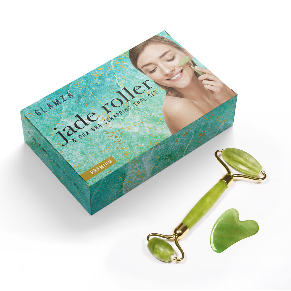 Glamza Face Roller & Gua Sha Scraping Tool Set