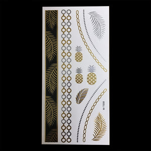 Summer Festival, Fancy Dress & Beach Holiday Metallic Sticker Tattoos