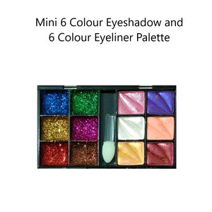 12pc Mini Eyeshadow & Eyeliner Palette Set