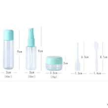 Load image into Gallery viewer, Glamza 9-Piece Travel Bottle Set with Carry Bag – Pink or Green Lids | Free UK Delivery
