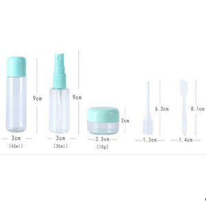 Glamza 9-Piece Travel Bottle Set with Carry Bag – Pink or Green Lids | Free UK Delivery
