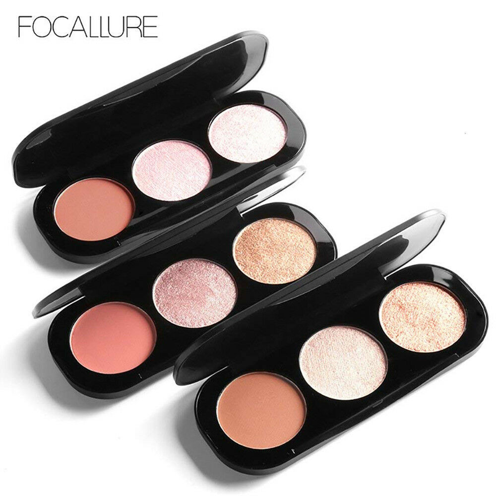 Focallure Triple Colour Blush & Highlighter Makeup Palettes - Cruelty Free!