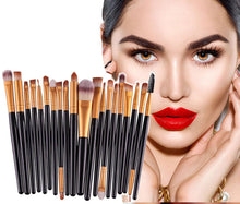 Load image into Gallery viewer, Glamza 20pc Makeup Brush Set - Black