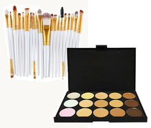 Load image into Gallery viewer, Glamza 20pc White Eye And 15pc Contour Palette Brush Set