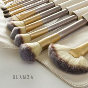 Glamza 12pc Champagne Makeup Brush Set