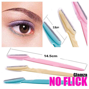 Glamza No Flick Eyebrow and Dermaplaning Razors - 3 Pack