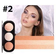 Load image into Gallery viewer, Focallure Triple Colour Blush &amp; Highlighter Makeup Palettes - Cruelty Free!