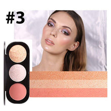 Load image into Gallery viewer, Focallure Triple Colour Blush &amp; Highlighter Makeup Palettes - Cruelty Free!
